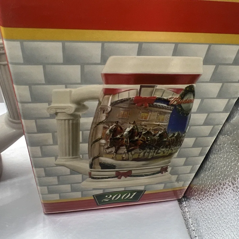 BUDWEISER 2001 HOLIDAY STEIN - HOLIDAY AT THE CAPITOL - ORIGINAL BOX WITH‎ COA